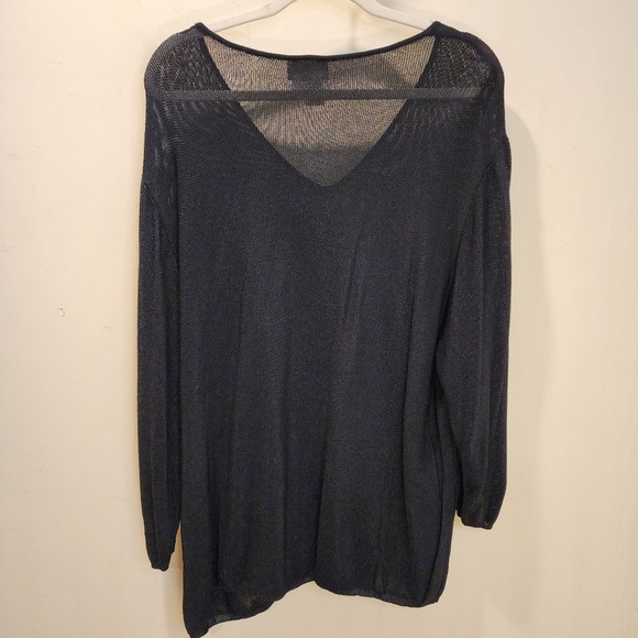 COLDWATER CREEK Women's Black V-Neck knit Sweater Plus Size 3X - Picture 3 of 9